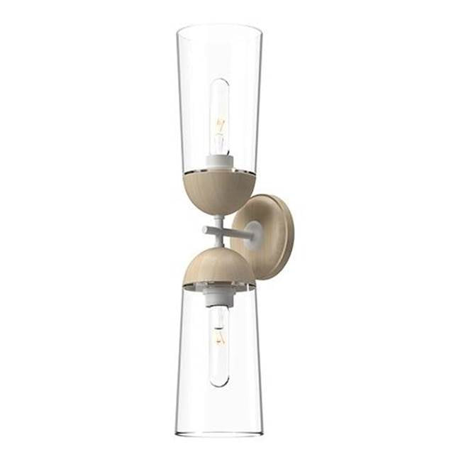 Alora Lighting Emil 5-in Aged Gold/walnut 2 Lights Wall/vanity