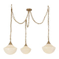 Alora Lighting MP651312BGGR Brushed Gold,Glossy Ribbed Opal Glass Farrah 3-light Brushed Gold/glossy Ribbed Opal Glass Socket Multi Pendant Image 1