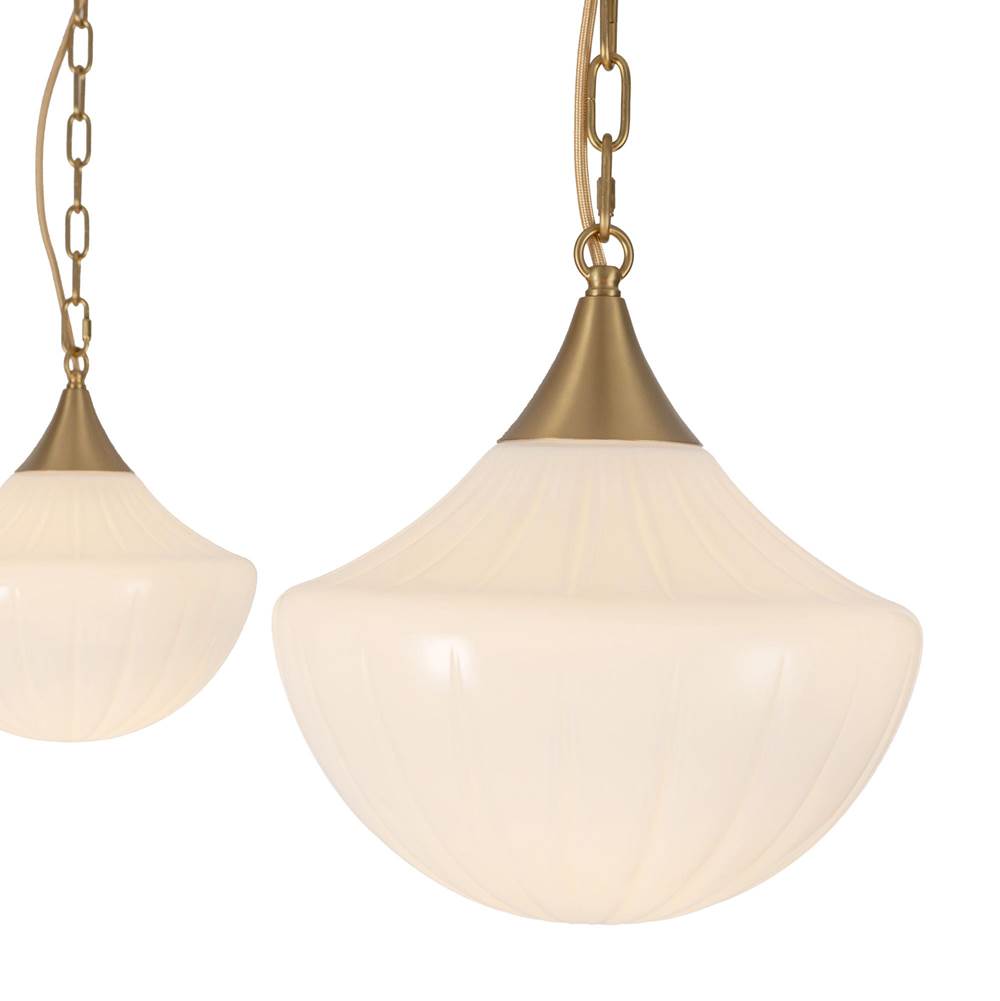 Alora Lighting MP651312BGGR Brushed Gold,Glossy Ribbed Opal Glass Farrah 3-light Brushed Gold/glossy Ribbed Opal Glass Socket Multi Pendant Image 2