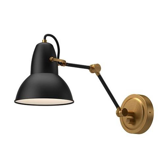 Alora Lighting Felix 6-in Aged Gold/matte Black 1 Light Wall/vanity