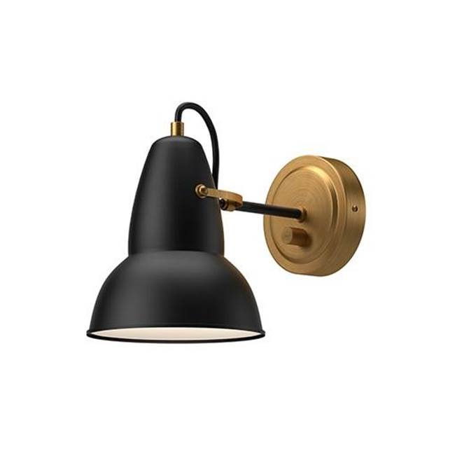 Alora Lighting Felix 7-in Aged Gold/matte Black 1 Light Wall/vanity