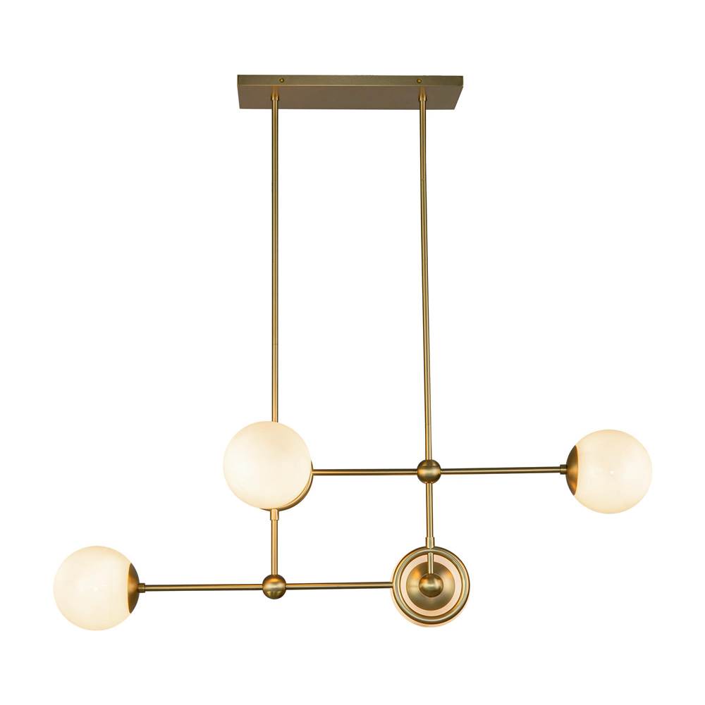 Alora Lighting CH407342BGGO Brushed Gold,Glossy Opal Glass Fiore 42-in Brushed Gold/glossy Opal Glass 4 Lights Chandelier Image 1