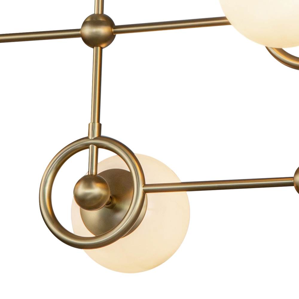 Alora Lighting CH407342BGGO Brushed Gold,Glossy Opal Glass Fiore 42-in Brushed Gold/glossy Opal Glass 4 Lights Chandelier Image 3