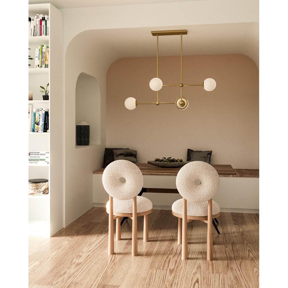 Alora Lighting CH407342BGGO Brushed Gold,Glossy Opal Glass Fiore 42-in Brushed Gold/glossy Opal Glass 4 Lights Chandelier Image 2