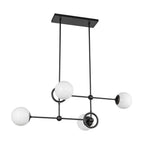 Alora Lighting CH407342MBGO Matte Black,Glossy Opal Glass Fiore 42-in Matte Black/glossy Opal Glass 4 Lights Chandelier Image 4