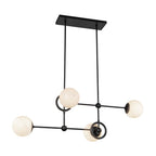 Alora Lighting CH407342MBGO Matte Black,Glossy Opal Glass Fiore 42-in Matte Black/glossy Opal Glass 4 Lights Chandelier Image 3