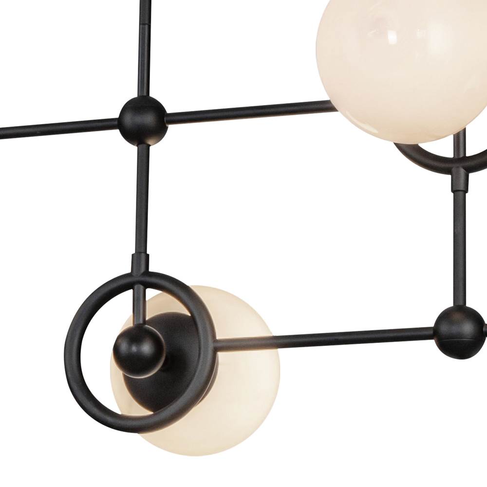 Alora Lighting CH407342MBGO Matte Black,Glossy Opal Glass Fiore 42-in Matte Black/glossy Opal Glass 4 Lights Chandelier Image 2