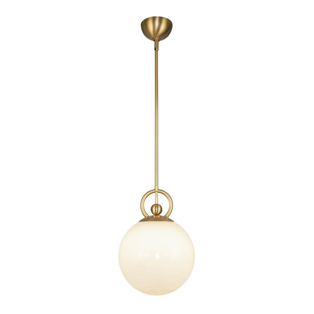 Alora Lighting PD407910BGGO Brushed Gold,Glossy Opal Glass Fiore 10-in Brushed Gold/glossy Opal Glass 1 Light Pendant Image 1