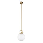 Alora Lighting Fiore 10-in Brushed Gold/glossy Opal Glass 1 Light Pendant