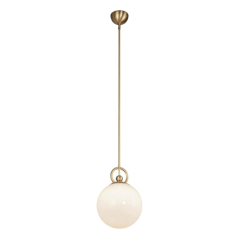 Alora Lighting PD407910BGGO Brushed Gold,Glossy Opal Glass Fiore 10-in Brushed Gold/glossy Opal Glass 1 Light Pendant Image 4