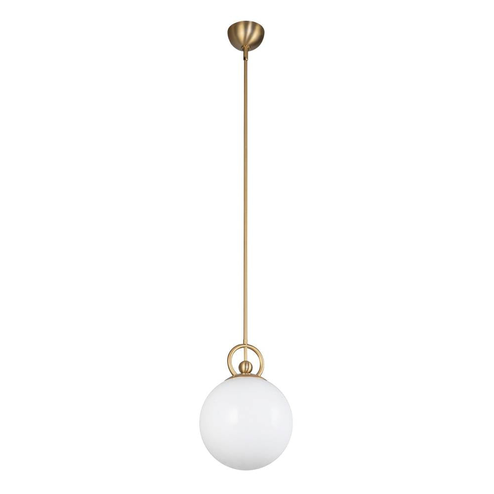 Alora Lighting PD407910BGGO Brushed Gold,Glossy Opal Glass Fiore 10-in Brushed Gold/glossy Opal Glass 1 Light Pendant Image 3