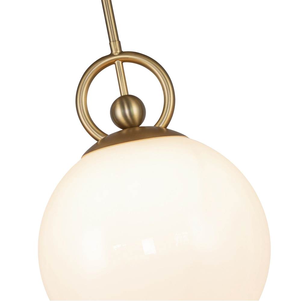 Alora Lighting PD407910BGGO Brushed Gold,Glossy Opal Glass Fiore 10-in Brushed Gold/glossy Opal Glass 1 Light Pendant Image 2