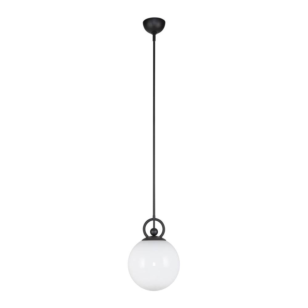 Alora Lighting Fiore 10-in Brushed Gold/glossy Opal Glass 1 Light Pendant