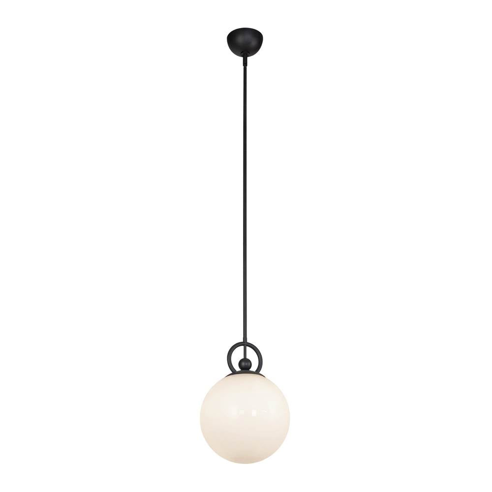 Alora Lighting PD407910MBGO Matte Black,Glossy Opal Glass Fiore 10-in Matte Black/glossy Opal Glass 1 Light Pendant Image 4