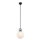 Alora Lighting PD407910MBGO Matte Black,Glossy Opal Glass Fiore 10-in Matte Black/glossy Opal Glass 1 Light Pendant Image 4