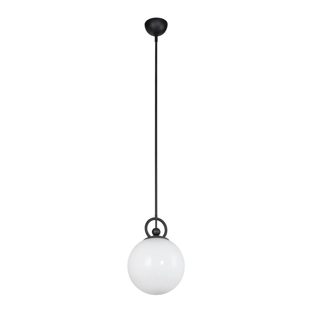 Alora Lighting PD407910MBGO Matte Black,Glossy Opal Glass Fiore 10-in Matte Black/glossy Opal Glass 1 Light Pendant Image 3