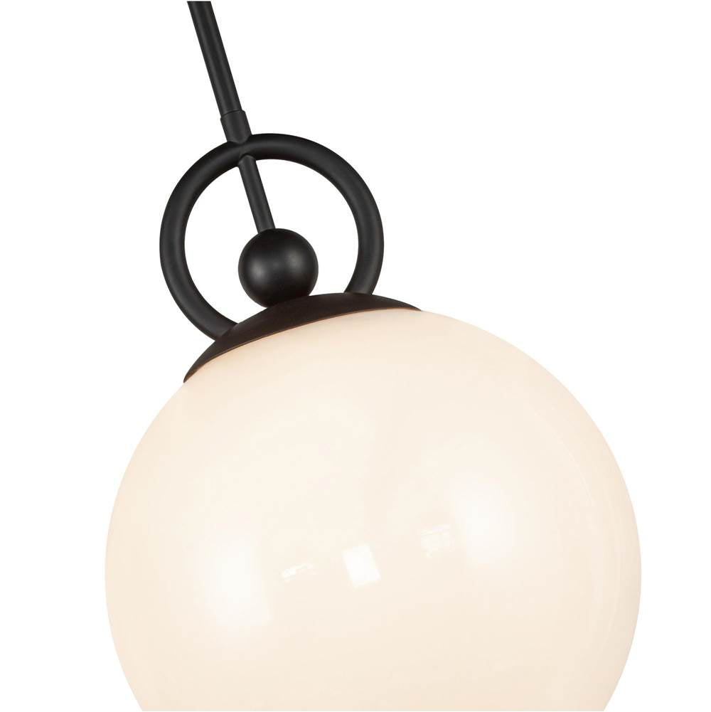 Alora Lighting PD407910MBGO Matte Black,Glossy Opal Glass Fiore 10-in Matte Black/glossy Opal Glass 1 Light Pendant Image 2