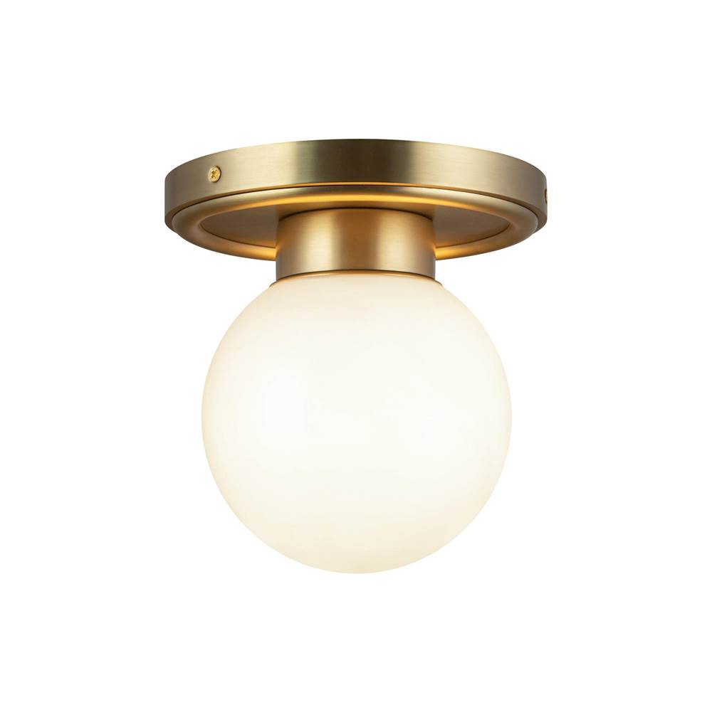 Alora Lighting SF407306BGGO Brushed Gold,Glossy Opal Glass Fiore 6-in Brushed Gold/glossy Opal Glass 1 Light Semi-flush Image 1