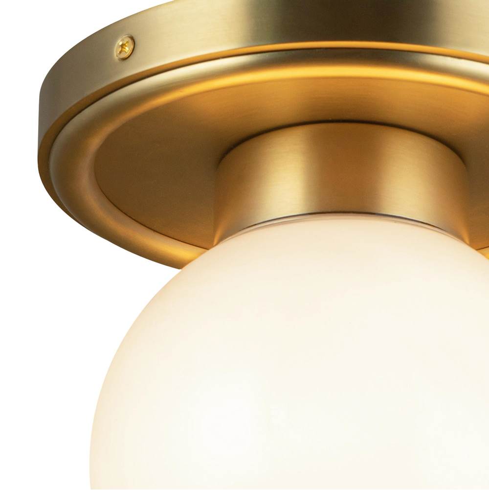 Alora Lighting SF407306BGGO Brushed Gold,Glossy Opal Glass Fiore 6-in Brushed Gold/glossy Opal Glass 1 Light Semi-flush Image 2