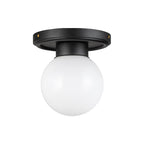 Alora Lighting Fiore 6-in Brushed Gold/glossy Opal Glass 1 Light Semi-flush