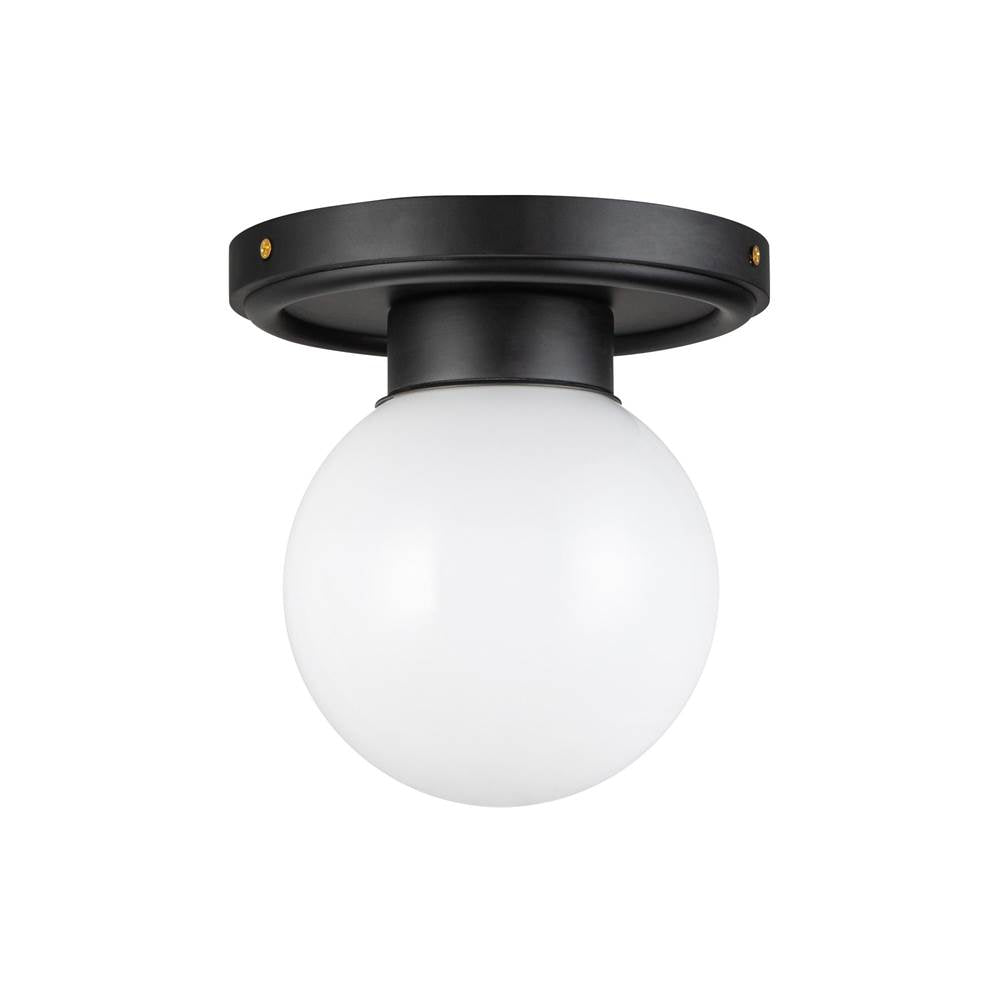 Alora Lighting Fiore 6-in Brushed Gold/glossy Opal Glass 1 Light Semi-flush