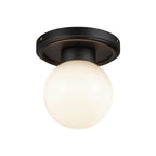 Alora Lighting SF407306MBGO Matte Black,Glossy Opal Glass Fiore 6-in Matte Black/glossy Opal Glass 1 Light Semi-flush Image 4
