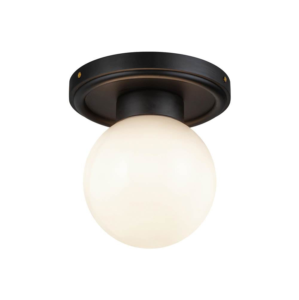 Alora Lighting SF407306MBGO Matte Black,Glossy Opal Glass Fiore 6-in Matte Black/glossy Opal Glass 1 Light Semi-flush Image 4