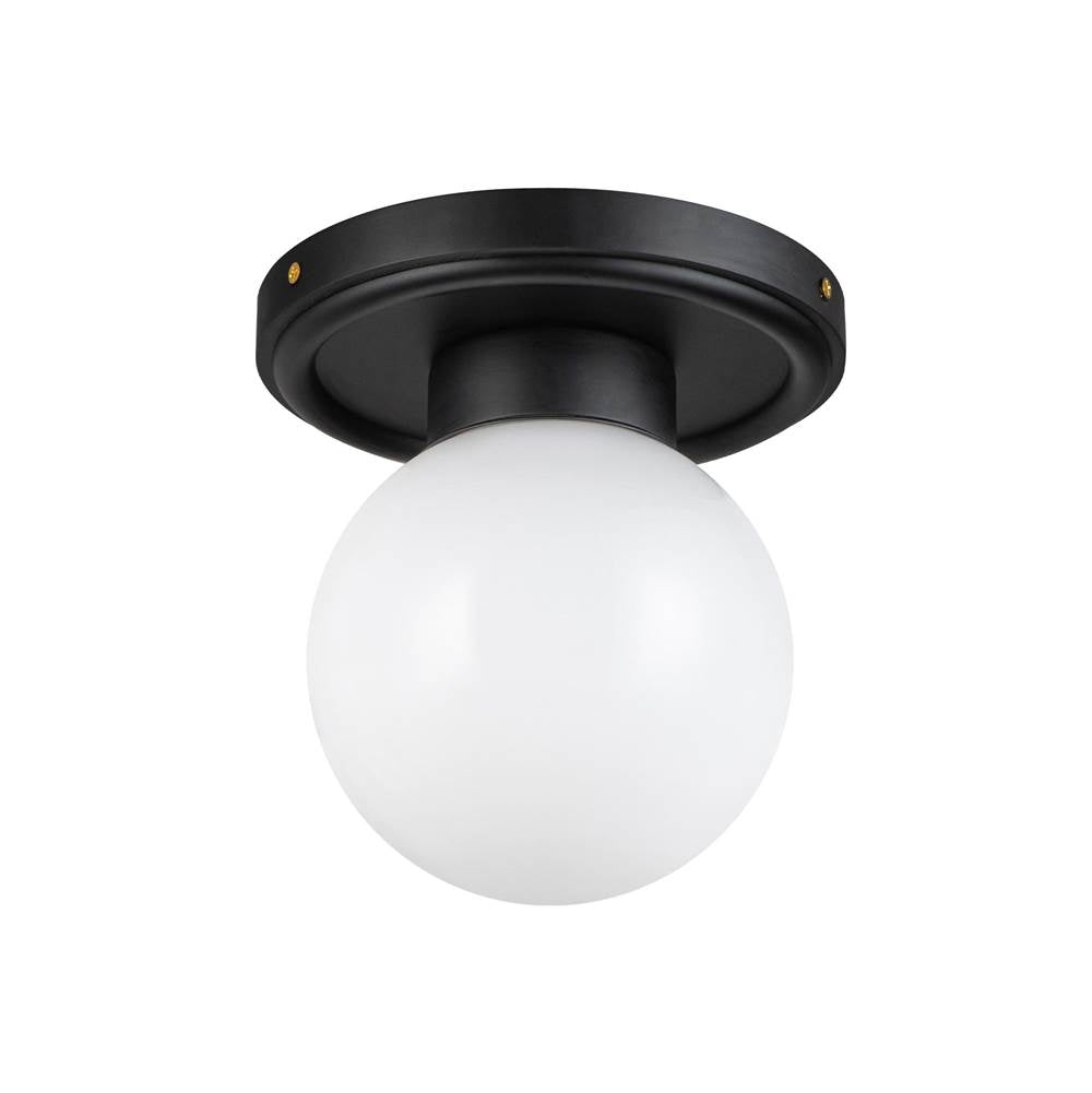 Alora Lighting SF407306MBGO Matte Black,Glossy Opal Glass Fiore 6-in Matte Black/glossy Opal Glass 1 Light Semi-flush Image 3