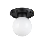 Alora Lighting SF407306MBGO Matte Black,Glossy Opal Glass Fiore 6-in Matte Black/glossy Opal Glass 1 Light Semi-flush Image 3