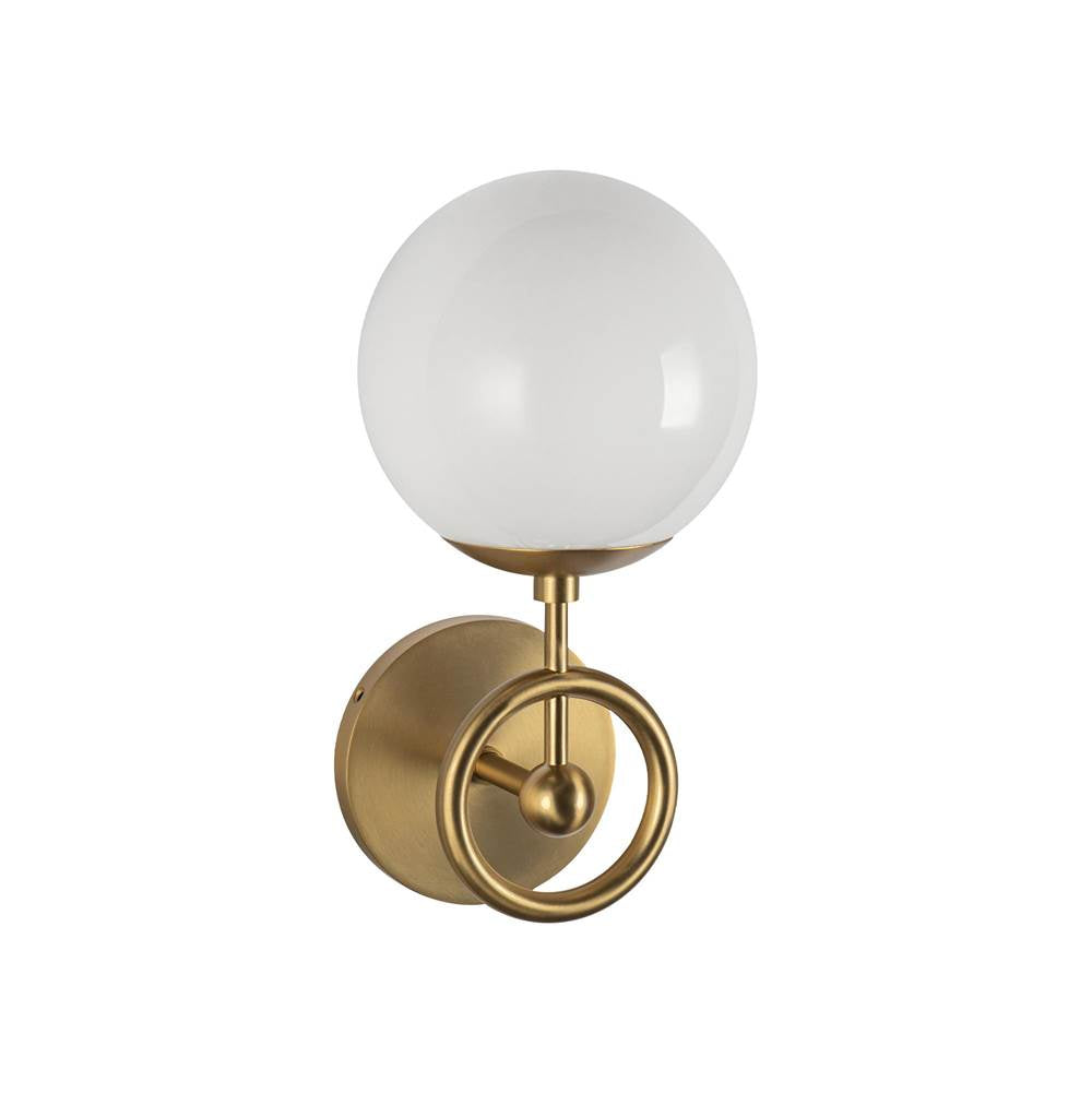 Alora Lighting Fiore 6-in Brushed Gold/glossy Opal Glass 1 Light Wall Vanity