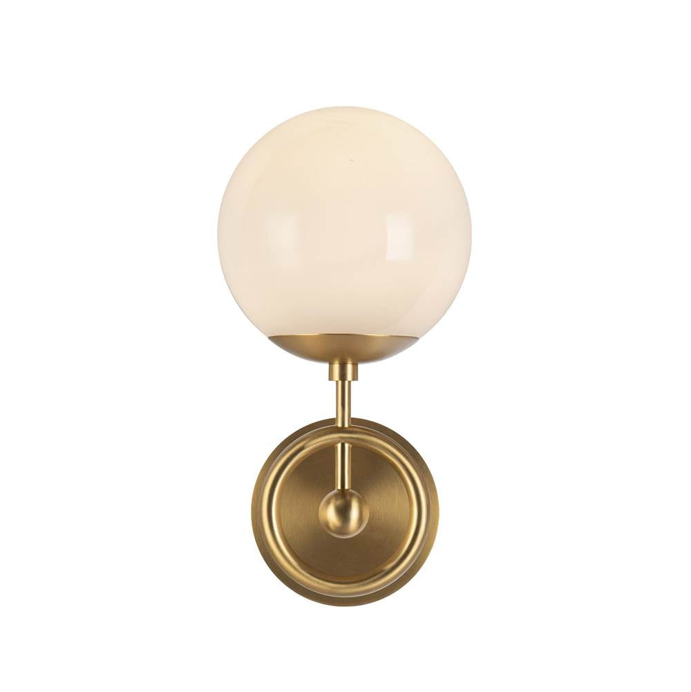 Alora Lighting WV407306BGGO Brushed Gold,Glossy Opal Glass Fiore 6-in Brushed Gold/glossy Opal Glass 1 Light Wall Vanity Image 8