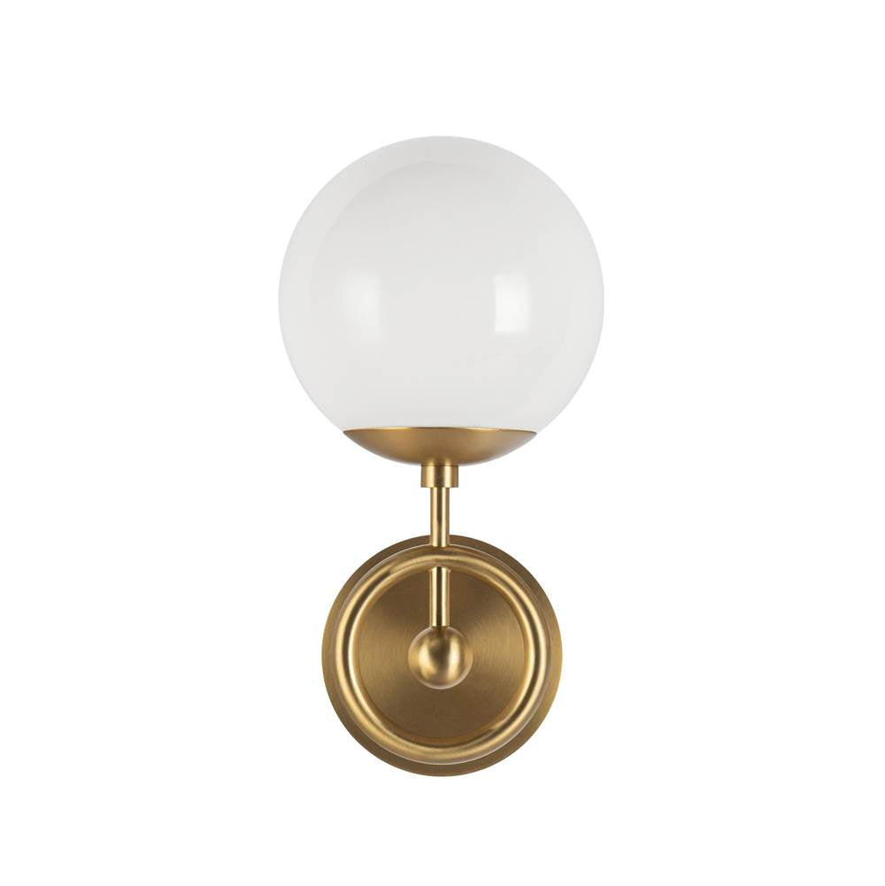 Alora Lighting WV407306BGGO Brushed Gold,Glossy Opal Glass Fiore 6-in Brushed Gold/glossy Opal Glass 1 Light Wall Vanity Image 7