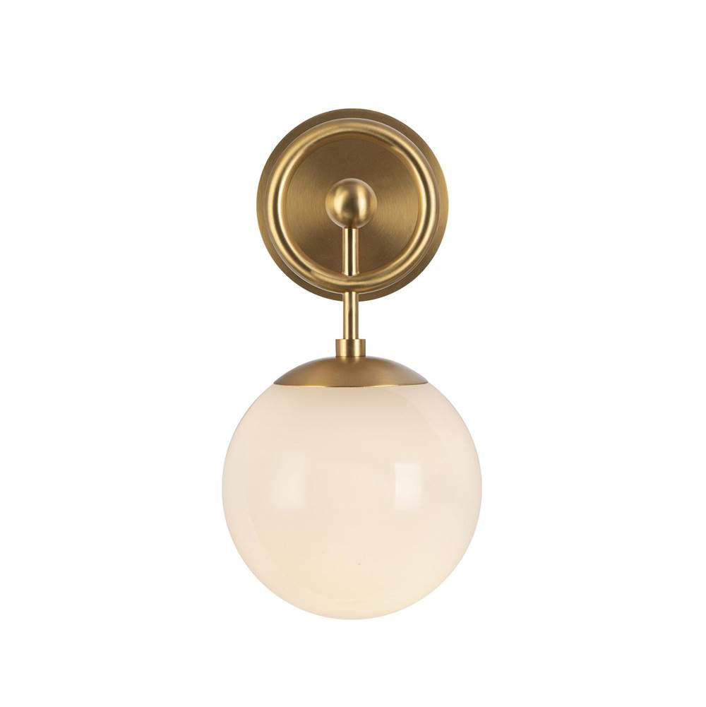 Alora Lighting WV407306BGGO Brushed Gold,Glossy Opal Glass Fiore 6-in Brushed Gold/glossy Opal Glass 1 Light Wall Vanity Image 6