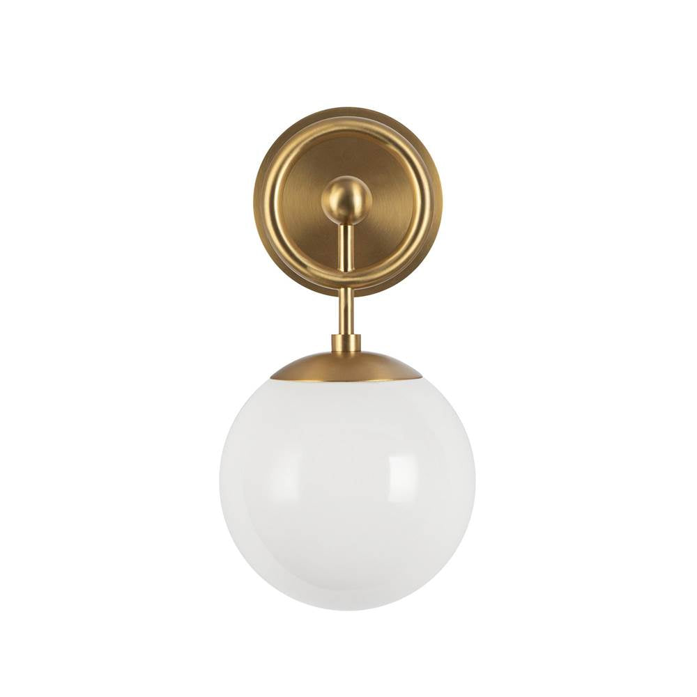 Alora Lighting WV407306BGGO Brushed Gold,Glossy Opal Glass Fiore 6-in Brushed Gold/glossy Opal Glass 1 Light Wall Vanity Image 5