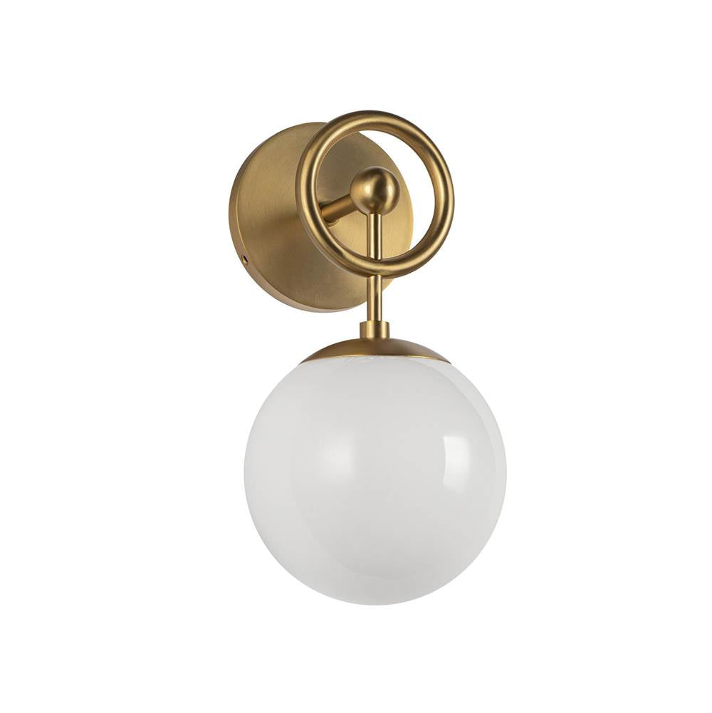 Alora Lighting WV407306BGGO Brushed Gold,Glossy Opal Glass Fiore 6-in Brushed Gold/glossy Opal Glass 1 Light Wall Vanity Image 3