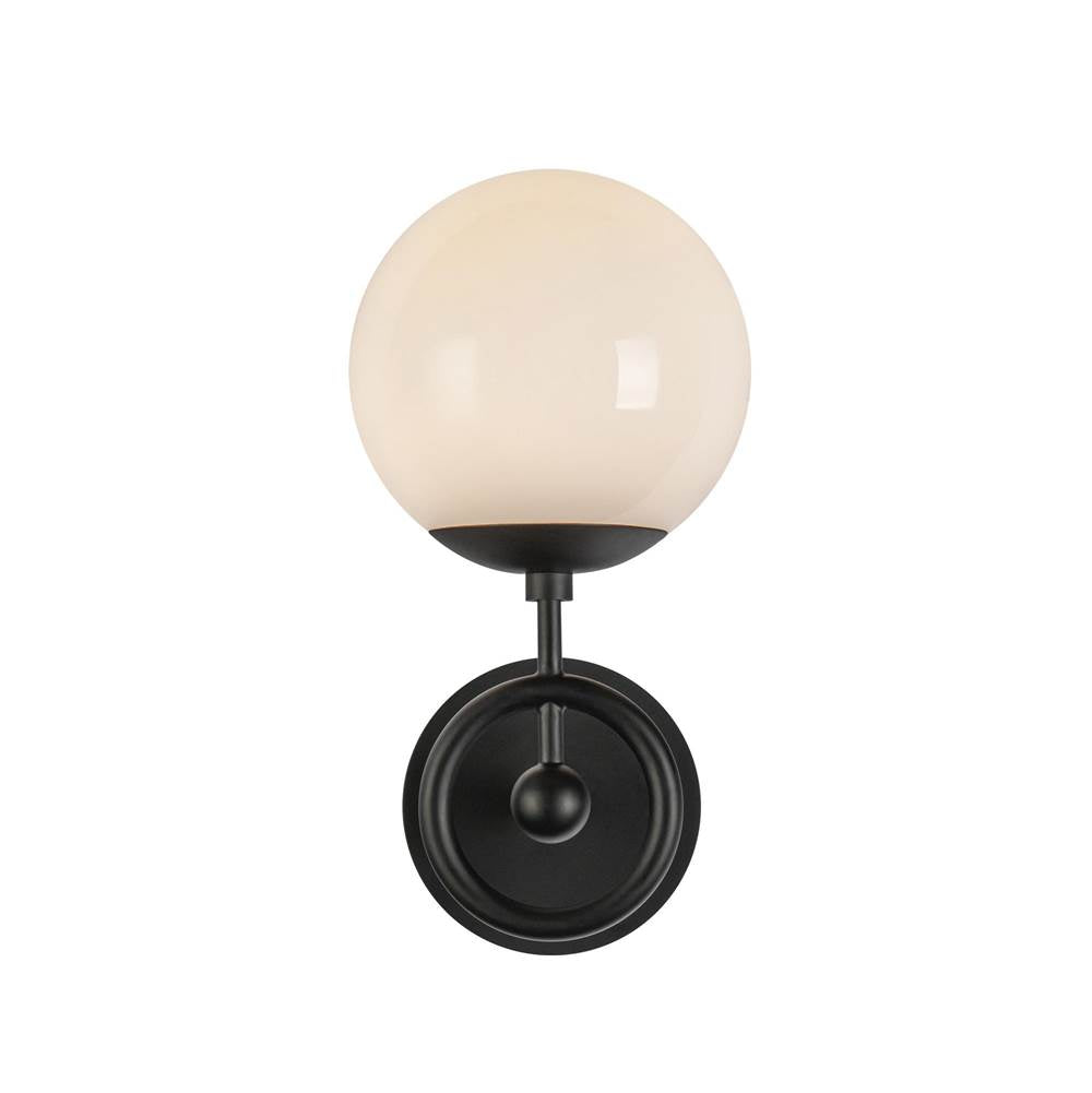 Alora Lighting WV407306MBGO Matte Black,Glossy Opal Glass Fiore 6-in Matte Black/glossy Opal Glass 1 Light Wall Vanity Image 8