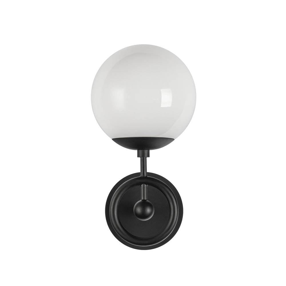 Alora Lighting WV407306MBGO Matte Black,Glossy Opal Glass Fiore 6-in Matte Black/glossy Opal Glass 1 Light Wall Vanity Image 7