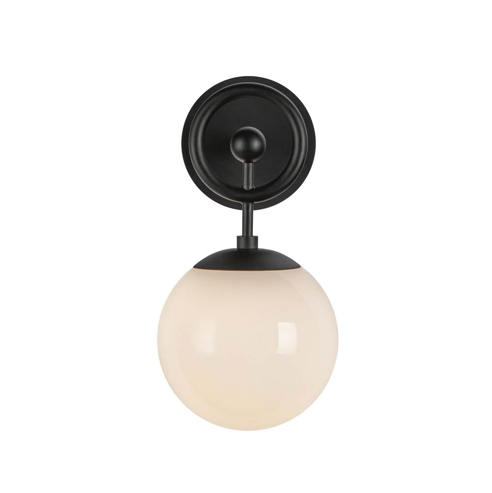Alora Lighting WV407306MBGO Matte Black,Glossy Opal Glass Fiore 6-in Matte Black/glossy Opal Glass 1 Light Wall Vanity Image 6