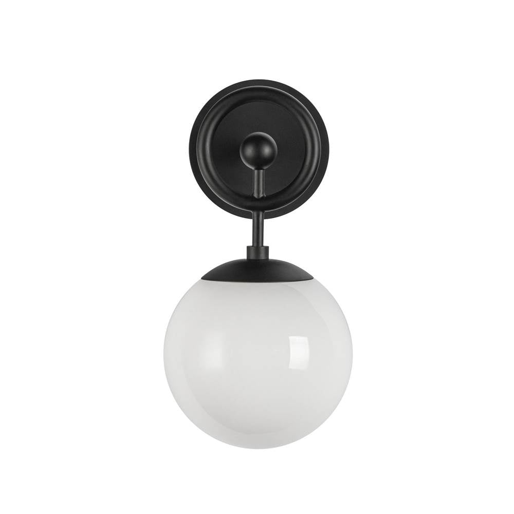 Alora Lighting WV407306MBGO Matte Black,Glossy Opal Glass Fiore 6-in Matte Black/glossy Opal Glass 1 Light Wall Vanity Image 5