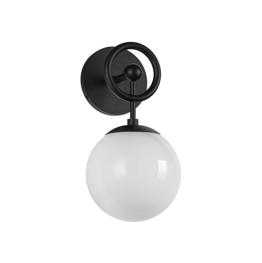Alora Lighting WV407306MBGO Matte Black,Glossy Opal Glass Fiore 6-in Matte Black/glossy Opal Glass 1 Light Wall Vanity Image 3