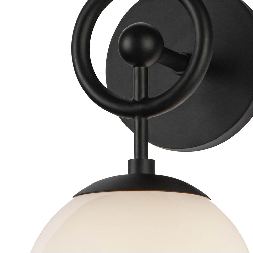 Alora Lighting WV407306MBGO Matte Black,Glossy Opal Glass Fiore 6-in Matte Black/glossy Opal Glass 1 Light Wall Vanity Image 2