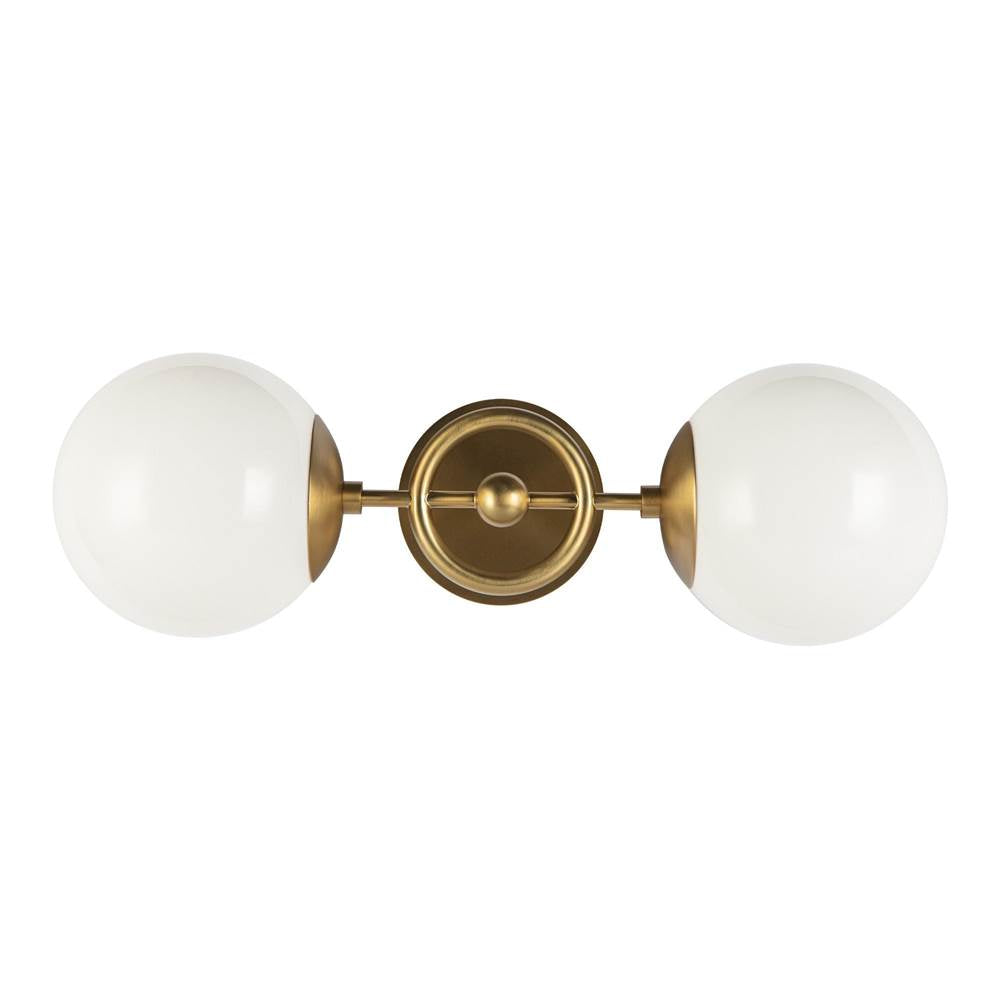 Alora Lighting Fiore 18-in Brushed Gold/glossy Opal Glass 2 Lights Wall Vanity
