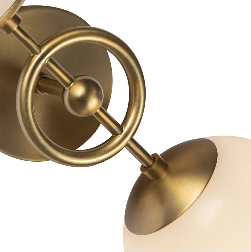 Alora Lighting WV407618BGGO Brushed Gold,Glossy Opal Glass Fiore 18-in Brushed Gold/glossy Opal Glass 2 Lights Wall Vanity Image 2