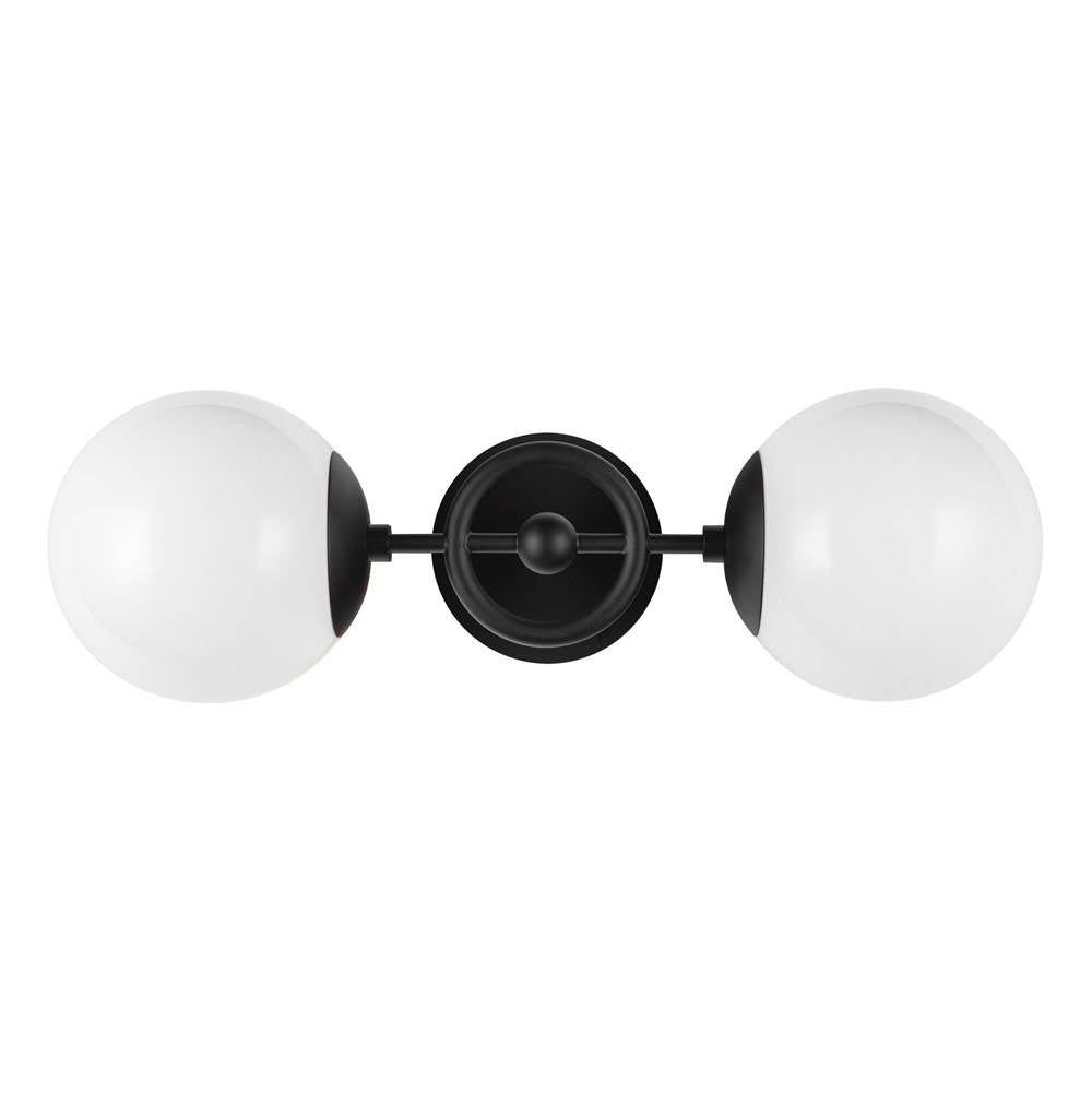 Alora Lighting Fiore 18-in Brushed Gold/glossy Opal Glass 2 Lights Wall Vanity