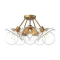 Alora Lighting Francesca 20-in Aged Gold/clear Glass 5 Lights Semi Flush Mount