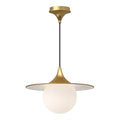 Alora Lighting Fuji 16-in Brushed Gold/opal Matte Glass 1 Light Pendant