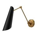 Alora Lighting Gabriel 4-in Aged Gold/matte Black 1 Light Wall/vanity