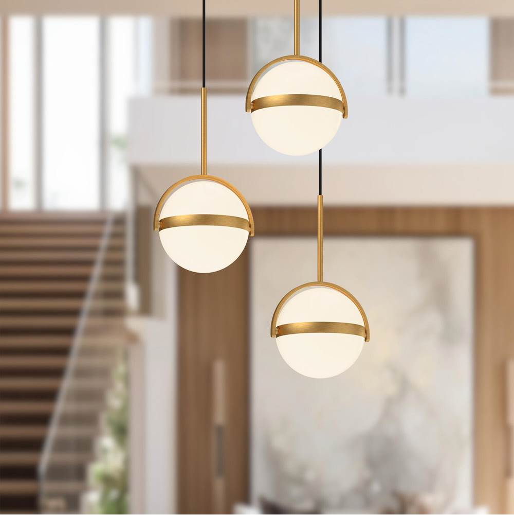 Alora Lighting Globo 3 Head Brushed Gold Led Multi Pendant