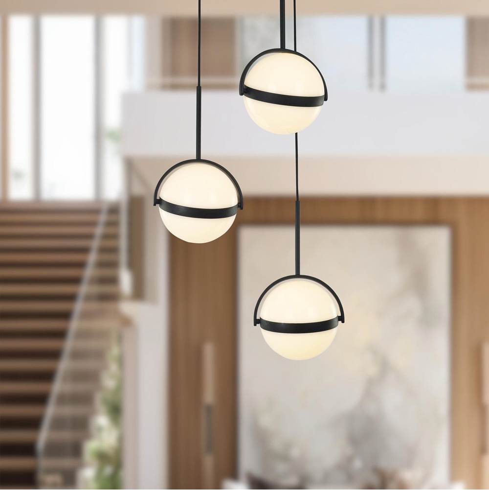 Alora Lighting MP301003MB-UNV Matte Black Globo 3 Head Matte Black Led Multi Pendant Image 2