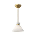 Alora Lighting Halston 8-in Brushed Gold/glossy Opal Glass 1 Light Pendant